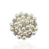 Diamond-Encrusted Pearl Hollow Alloy Flower Brooch Trendy Clothing Luggage Creative Matching