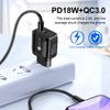 Быстрое зарядное устройство PD18W+QC3.0: Универсальный адаптер для путешествий с вилками US/EU/UK