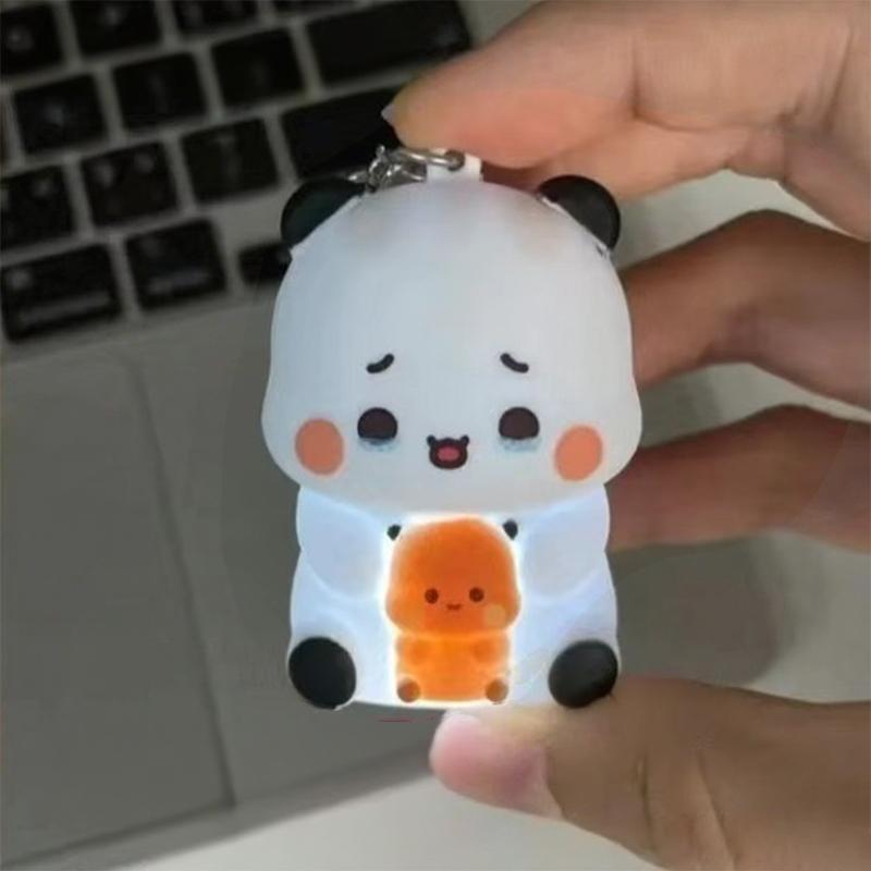 1 шт. Милый мультяшный брелок Панда Бубу и Дуду Может говорить Я люблю тебя Бубу и Иер Голосовые игрушки Подвеска на рюкзак Подарки для пары