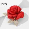 Брошь-булавка из сплава в форме цветка розы, блестящие стразы, инкрустированные изысканным воротником, значком для воротника, аксессуаром для пальто