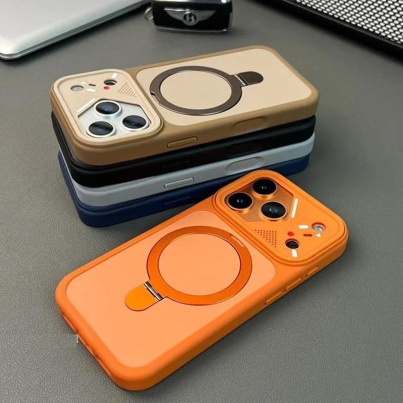 Матовый ударопрочный чехол-подставка для iPhone 17 16 1 14 Plus 13 12 Pro Max 11 17Air Защита Armor Магнитная крышка