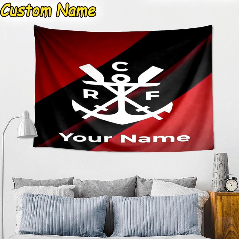 Custom Name FLAMENGO Shield Emblem Tapestry Room Decoration Wall Hanging for Living Room Bedroom, dormitory, Birthday and Christmas gifts