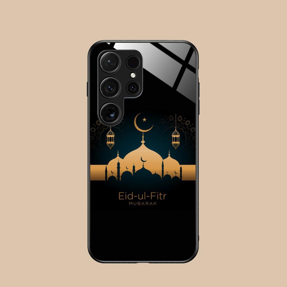 Чехол для мобильного телефона Eid Mubarak для Samsung Galaxy S26 S25 S24 S23 S22 S21 S20 Note20 Plus FE Ultra Стеклянный Цветной Чехол Красивый