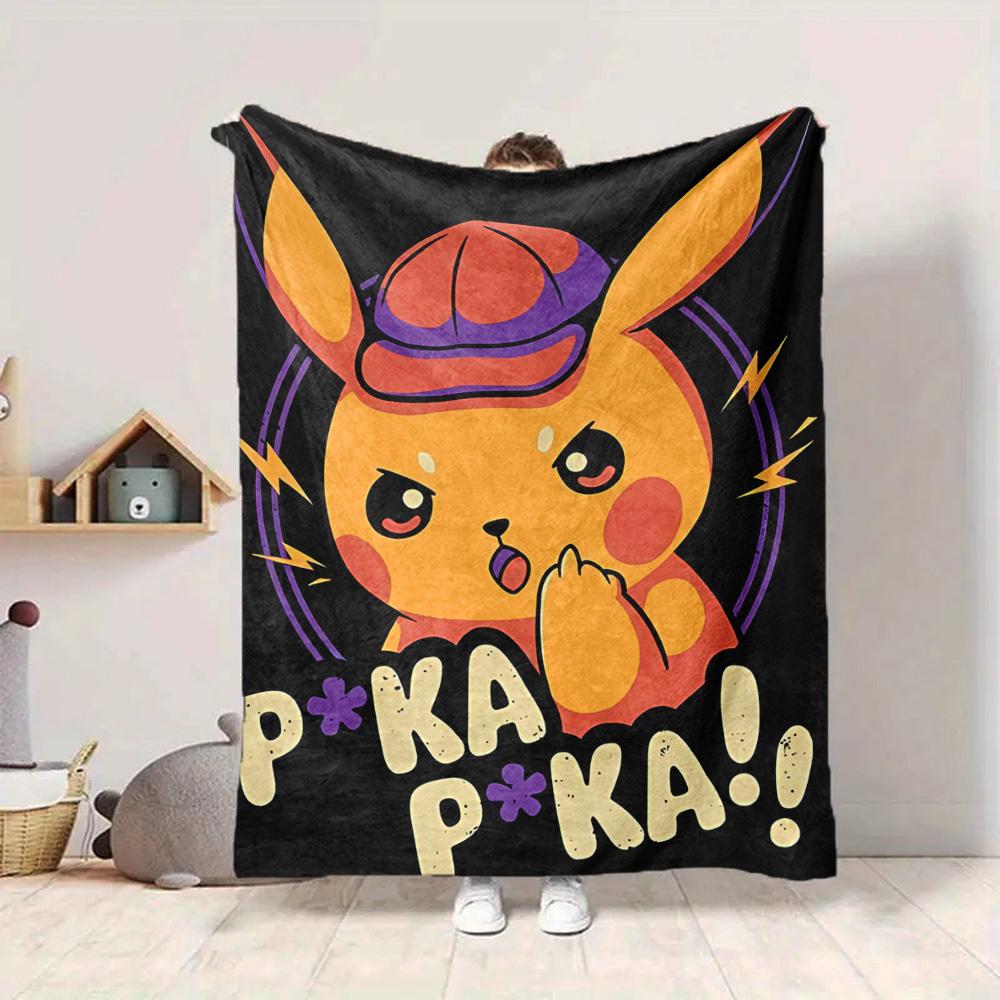 1pc Pikachu, Pokémon Blanket Soft All Season Throw with Vibrant Design, Perfect for Home, Travel, and Gifts, Ideal for Naps and Camping