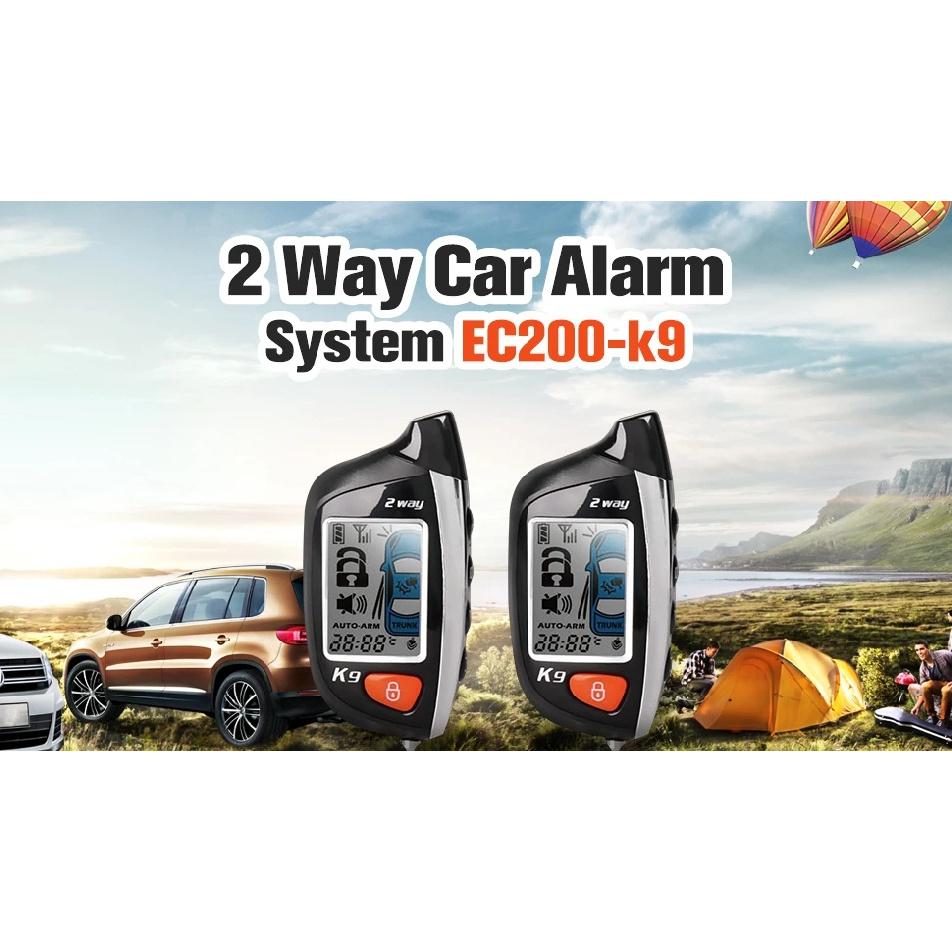 SPY 2 Way Car Alarm System with LCD Pager Display Remote Engine Start Turbo Timer Mode Shock Alarm DC12V Long Remote Range