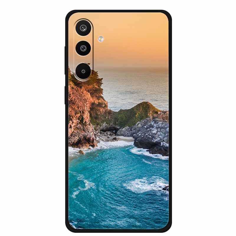 Чехол для Samsung Galaxy A36 5G Цветочный принт Силиконовые чехлы для телефона Обложка для Samsung A26 5G ТПУ Корпуса A 26 36 Черные ТПУ Чехлы