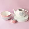 400 мл керамический чайный набор для одного человека Kawaii Bowknot Teapot Tea Cup Set Pink Wool Knitting Coffee Кружка для микроволновой печи