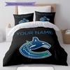 Custom Name,Vancouver Canucks Pattern Bedding Home Decoration Birthday Gift ( 1 duvet cover + 2 pillowcase, without core),fan merchandise.
