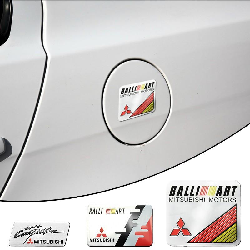 For Mitsubishi Ralliart Lancer 10 9 EX Outlander ASX L200 3D Aluminum Car Stickers Emblem Body Rear Trunk Tail Decal Accessories