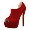 Women Sandals Sexy Pumps Peep Toe Gothic Stripper High Heels Ankle Strap Stiletto Platform Red Party Wedding Shoes Large Size 44