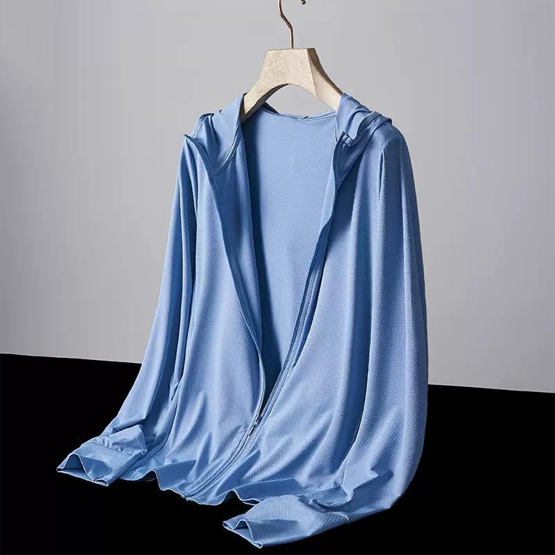 Летняя одежда из ледяного шелка для рыбалки, солнцезащитная одежда для мужчин, дышащая тонкая рубашка с защитой от ультрафиолета, походные куртки, быстросохнущее пальто для пар