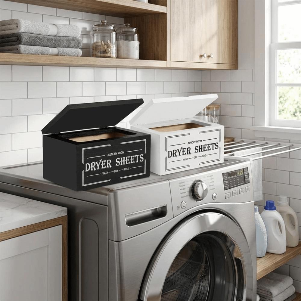 Large Capacity Dryer Sheet Dispenser Rustic Laundry Pods Container Farmhouse Decor