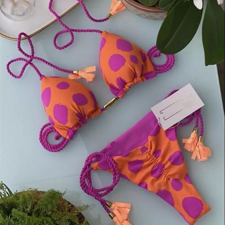 Summer Sexy Push Up Swimwear Women Brazilian Bikini Leopard Swimsuit Halter Biquini Holiday Two Pieces Bathing Suit