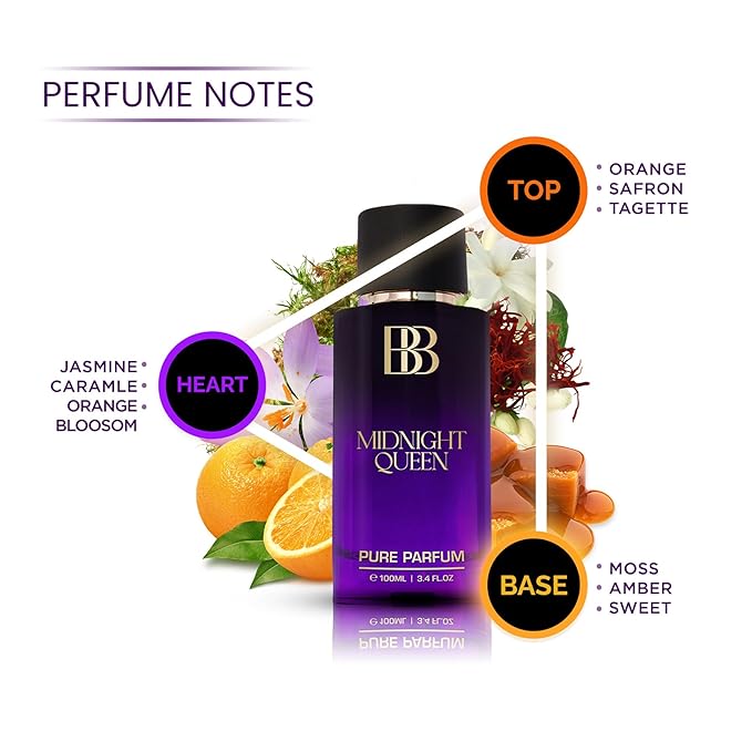 Bergamot Beaute MIDNIGHT QUEEN Pure Parfum | Апельсин, карамель и янтарь | Женские духи стойкой 12+ часов | Более высокая концентрация, чем EDP 100 мл.