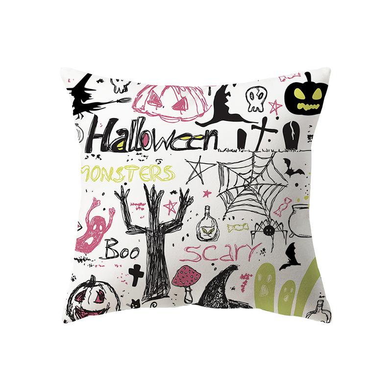 Devil Pumpkin Throw Pillow Cover Halloween Theme Throw Pillow Cover Sofa Chair Bed Cushion Cover Home Decor