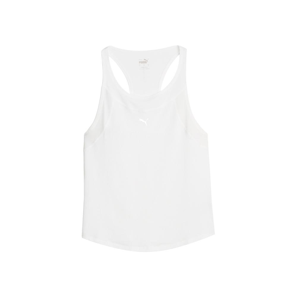 Puma Run Cloudspun Майка с логотипом Круглый вырез Женские топы Белый 524543-02