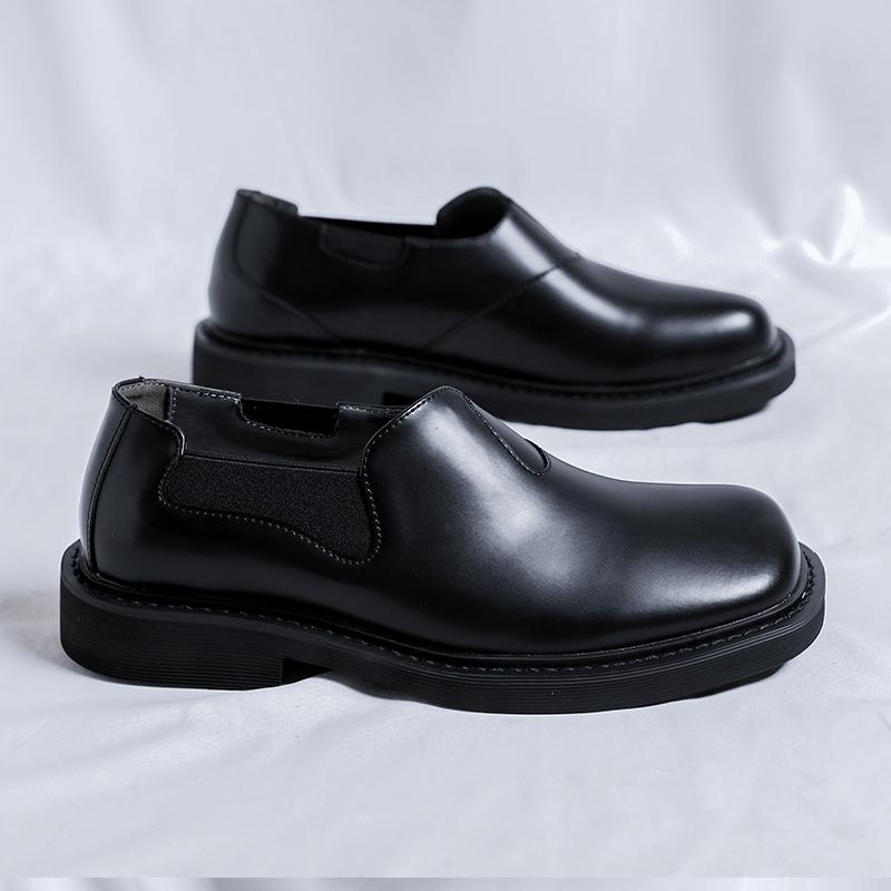 Casual Leather Dress Shoes Man Men High Sole Platform Japan Harajuku Korean Streetwear Fashion Business Wedding Leather Shoes