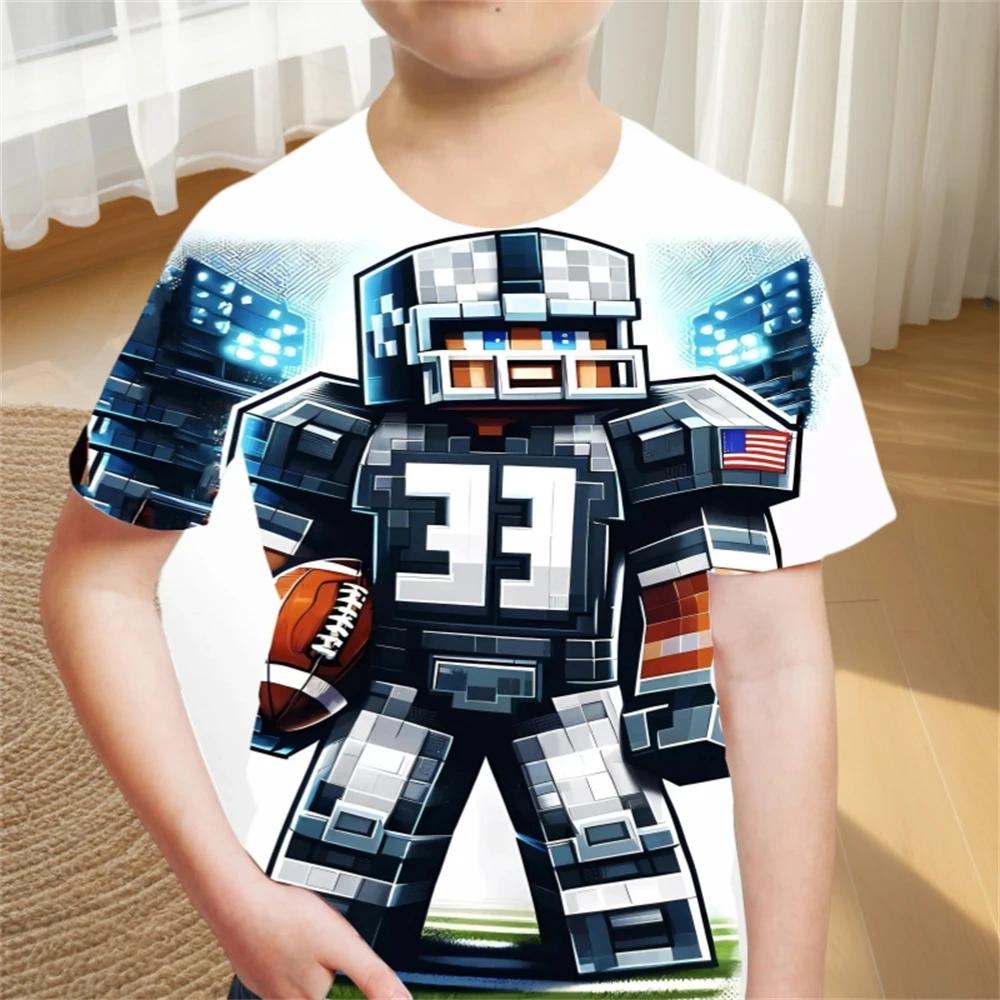 Летняя Мультяшная 3D Печать Футболка для Мальчика Модная Одежда Стиль Приключений Детская Одежда Круглый Вырез Детский Топ