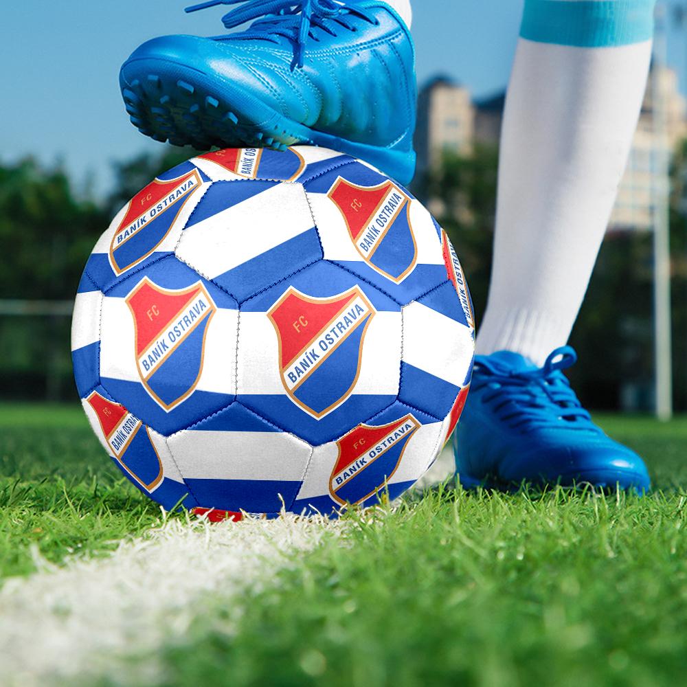Banik Ostrava FC Soccer Ball, colorful, suitable for all ages, machine-stitched, PVC material, competition grade, durable and high bounce