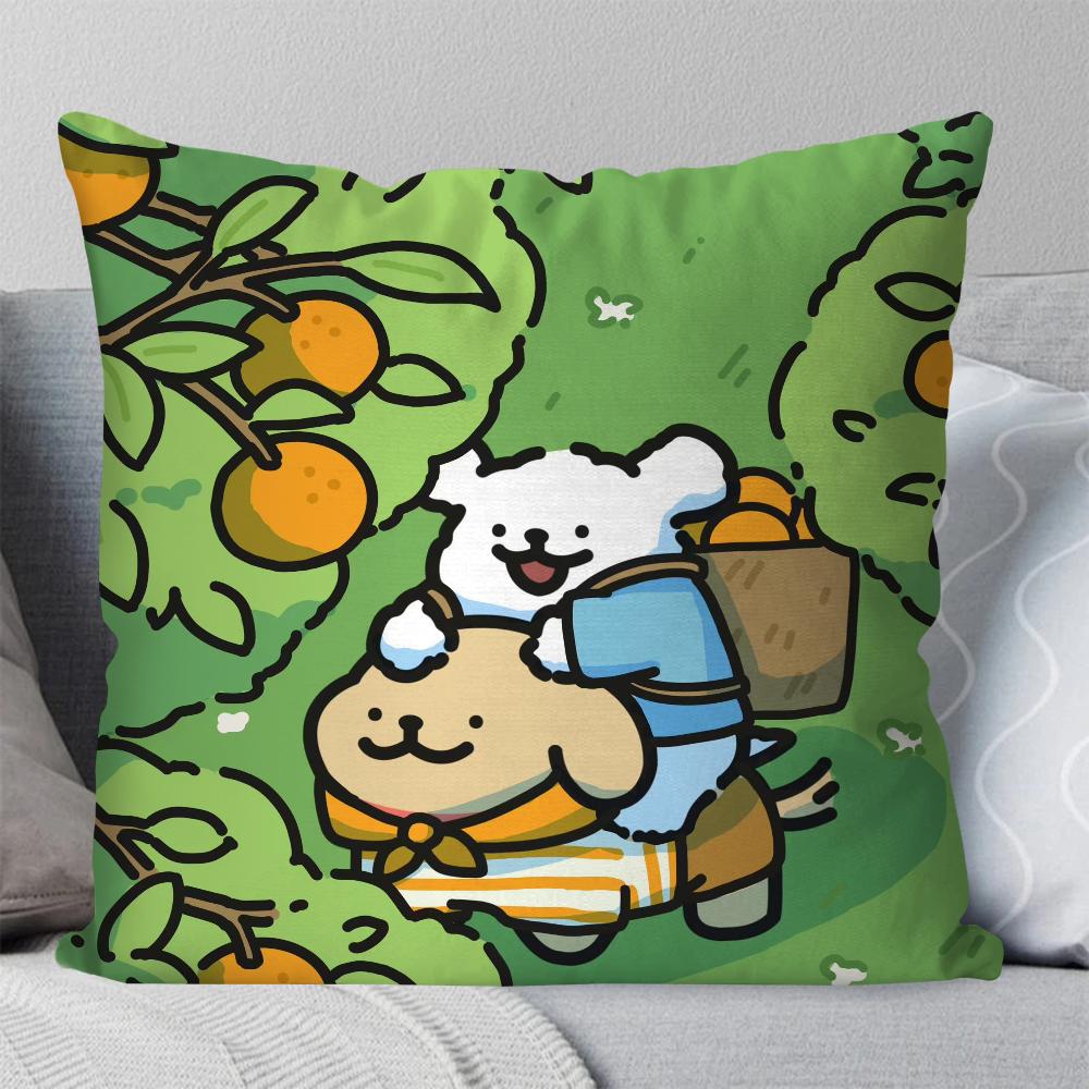 1pc M-Maltese Animation Pillow Case Square Pillow Bedroom Sofa Leisure Comfort Cushion Car Living Room Home Decoration 40X40