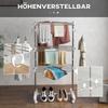 Mobile Clothes Airer, Clothes Dryer, 3 Levels, Foldable, Silver + White