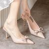 2025 Summer New Bowknot High Heels Luxury Designer Women's High Heels Fashion Dress Party Elegant Stiletto Ladies Sandals