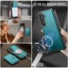 For Samsung Galaxy S25 FE Case JEEHOOD J09 RFID Blocking Card Holder Leather Back Phone Cover Magnetic Case