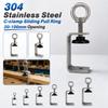 1pc 304 Stainless Steel Square Clamp Pull Ring Fixed Holder Clip C-clamp  Hardware Fasteners