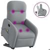 VidaXL Reclining Massage Chair Light Grey Fabric, Lift Recliner, Recliner for People 3302982