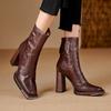 Модные кожаные женские ботильоны, сексуальные туфли на очень высоком каблуке, женская обувь 2024 года, трендовые зимние туфли-челси для вечеринок, туфли-лодочки, новые зимние ботинки Botas Mujer