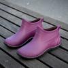 Fashion Ankle Boots for Women New Waterproof Low Top Rain Shoes Women Slip Resistant Fashion with Cotton Rain Boots Women Rubber Shoes