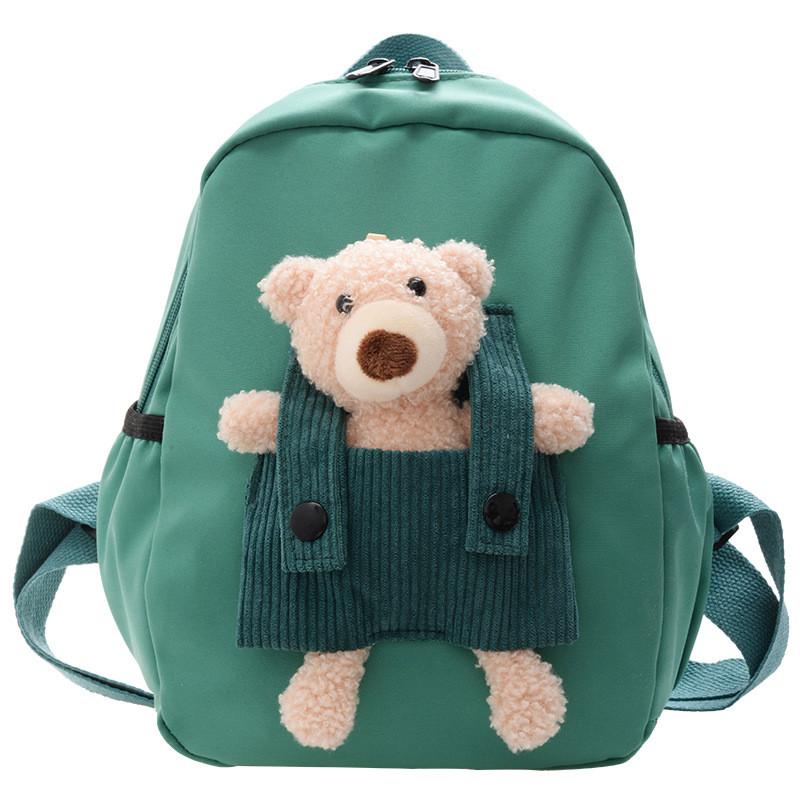 Cartoon Toddler School Backpack With Cute Bear Pendant And Lightweight Design