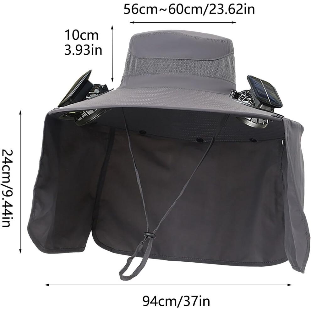 (Army Green 03) Wide Brim Solar Fan Hat, Fishing Hat with Fans, Sun Hats with 2 Solar Fans, Lightweight & Breathable Men's Sun Hat for Summer Outdoor