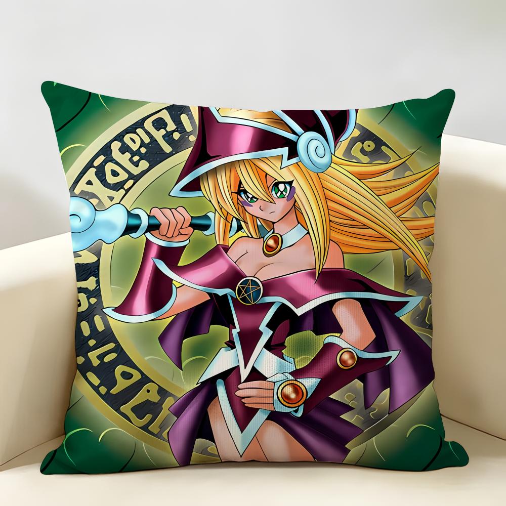 Dark MMagician Girl Cushion Cover Natural Linen Organic Fabric DoubleSided Printing Room Sofa Decor Pillow Case