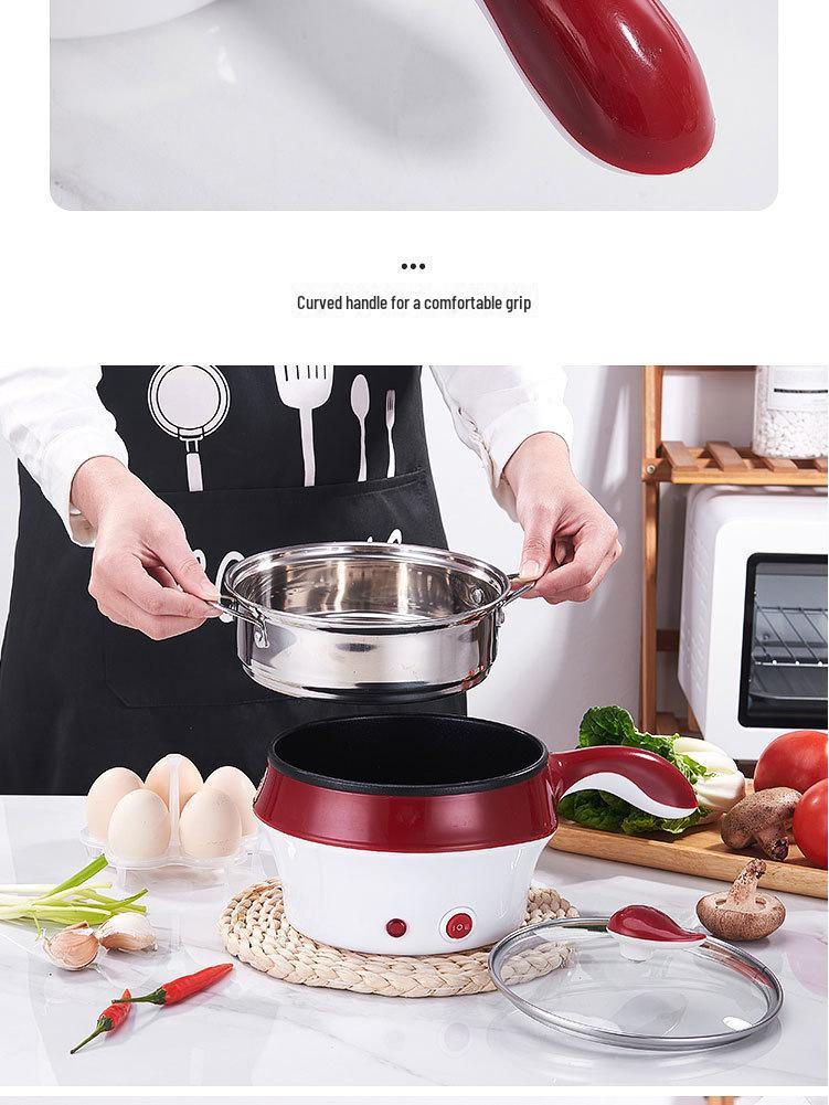 Многофункциональная мини-электрическая плита: Сковорода и кастрюля с антипригарным покрытием для офиса, общежития и студентов