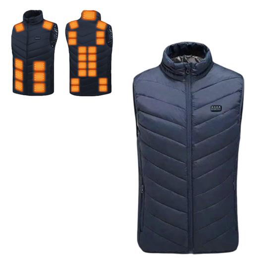 Men Heated Puffer Vest USB Electric Graphite Heating Windproof Thermal Waistcoat Winter Outdoor Activities Down Cotton Vest Coat