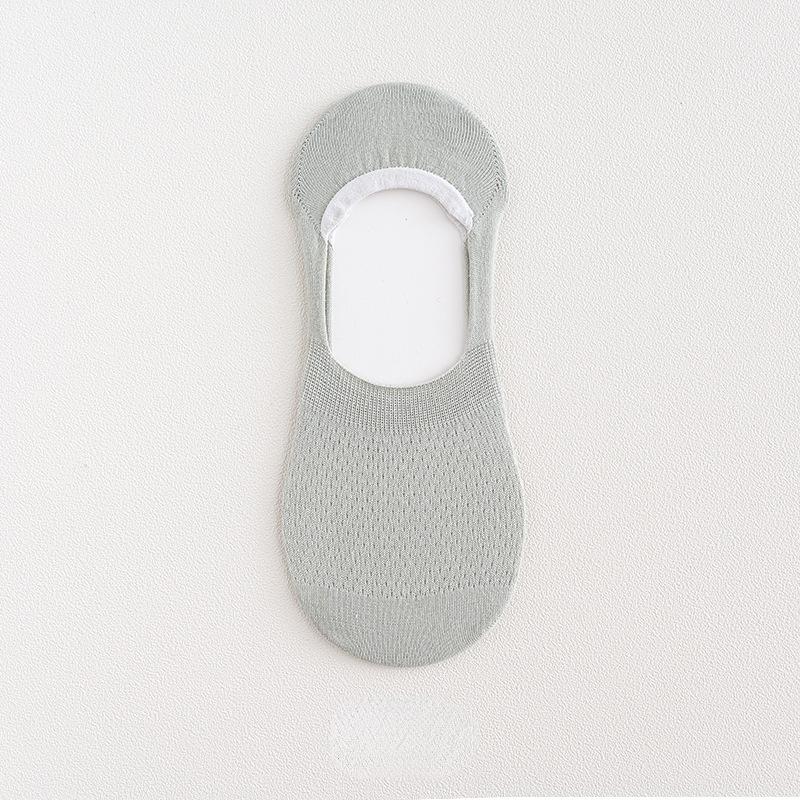 1 Pair Women Silicone Non-slip Short Socks Invisible Cotton Boat Socks Summer Solid Color Antiskid Ankle Socks