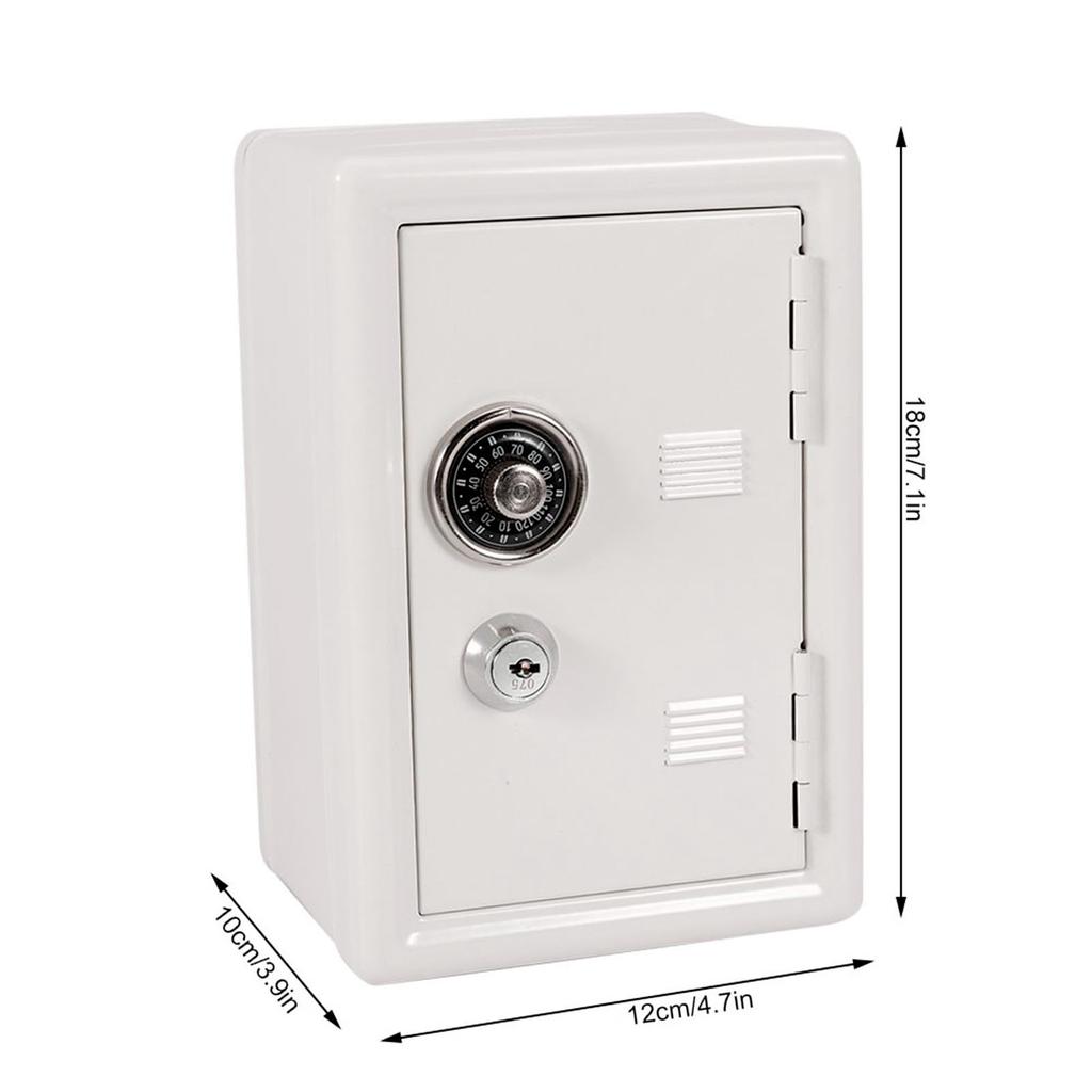 Детская обучающая игрушка, копилка, пароль, наличные монеты, экономия, сейф, подарок в стиле с 2 ключами (белый)