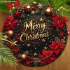 Деревянная рождественская табличка с узором из рождественского шара и цветка, круглая табличка «Счастливого Рождества» для декора на входную дверь или стену, идеальное рождественское украшение