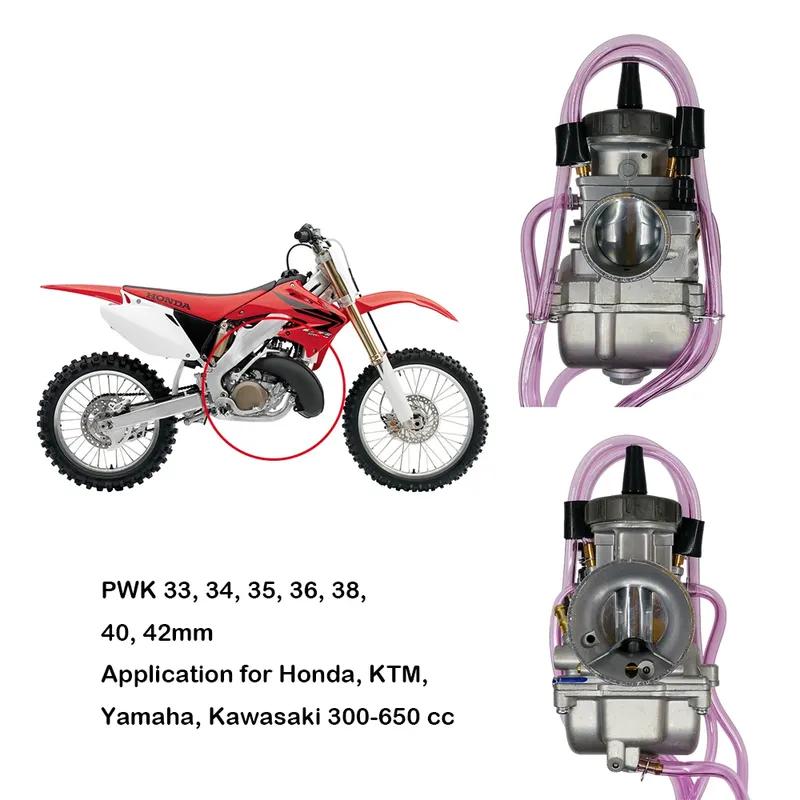 Карбюратор для мотоцикла PWK 33 34 35 36 38 40 42 мм Для Honda CR250R Гоночных скутеров Мотокросса Квадроцикла С Power Jet PWK38 300-650cc