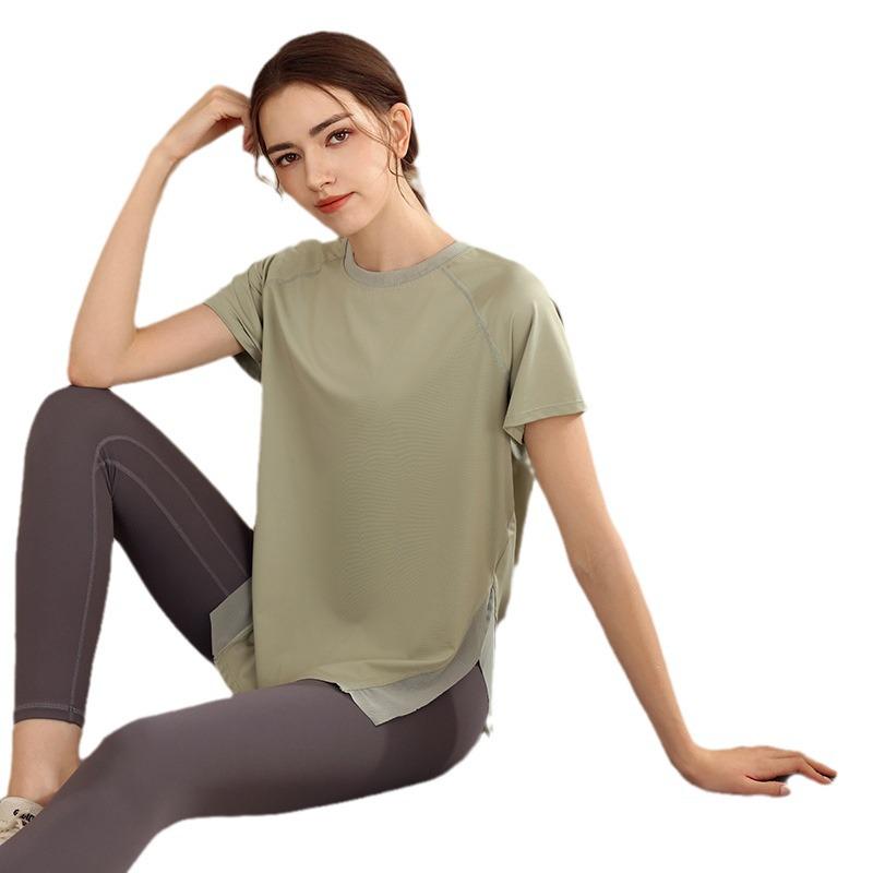 Женские быстросохнущие футболки для йоги с коротким рукавом - дышащие повседневные топы для фитнеса