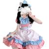Maid Cosplay Halloween Crossdressing Maid Clothes Large Size Anime Costume Pink Lolita One Piece [RONGUI] (2XL)