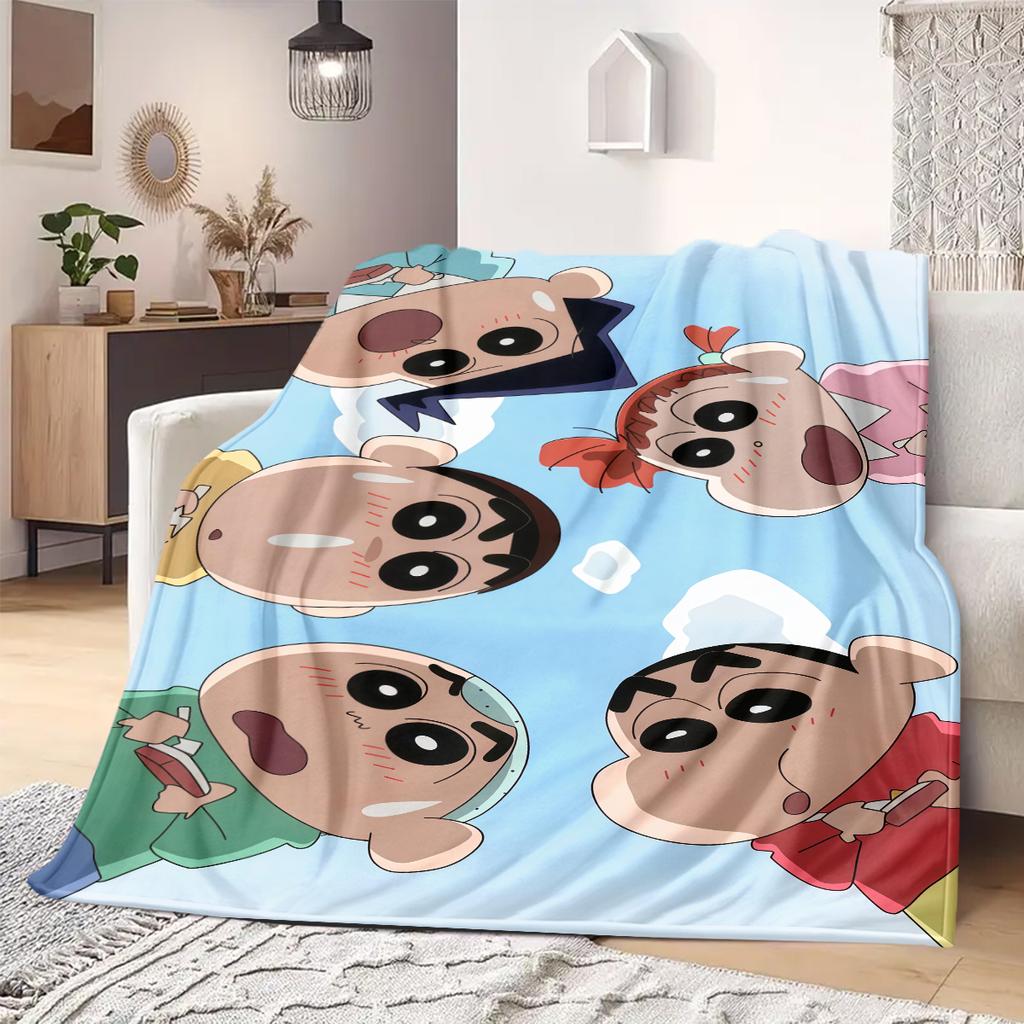 Shinchan Anime Print Blanket Warm  Comfortable Flannel Blanket Suitable for Bedrooms, Sofas, Beds, Chairs, Picnics, Travel