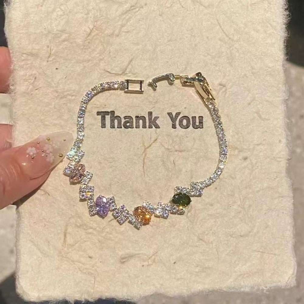 Luxury Women Crystal Hand Bracelet Colorful Friendship Bracelet Zircon Bracelet Hand Accessory
