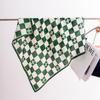 New Korean Fashion Checkered Silk Neck Scarf for Ladies - Elegant 70cm Square Design, Perfect Accessory