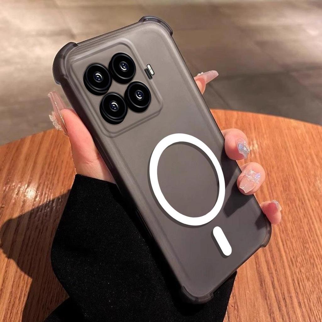 Чехол для Xiaomi 15T Pro Милый с подушками безопасности по углам Пастельный Матовый Магнитный Корпус Полуударопрочный Чехол для Телефона