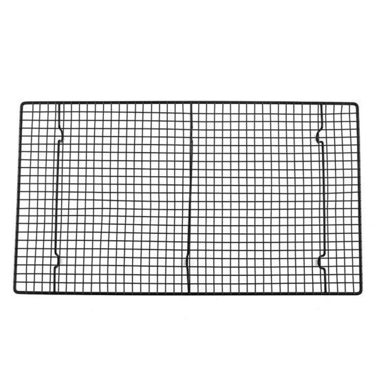 Охлаждающая стойка для выпечки 18x10 дюймов, охлаждающая стойка из углеродистой стали для тортов, печенья, барбекю, термостойкая и экономящая место, нескользящая решетчатая кухонная полка