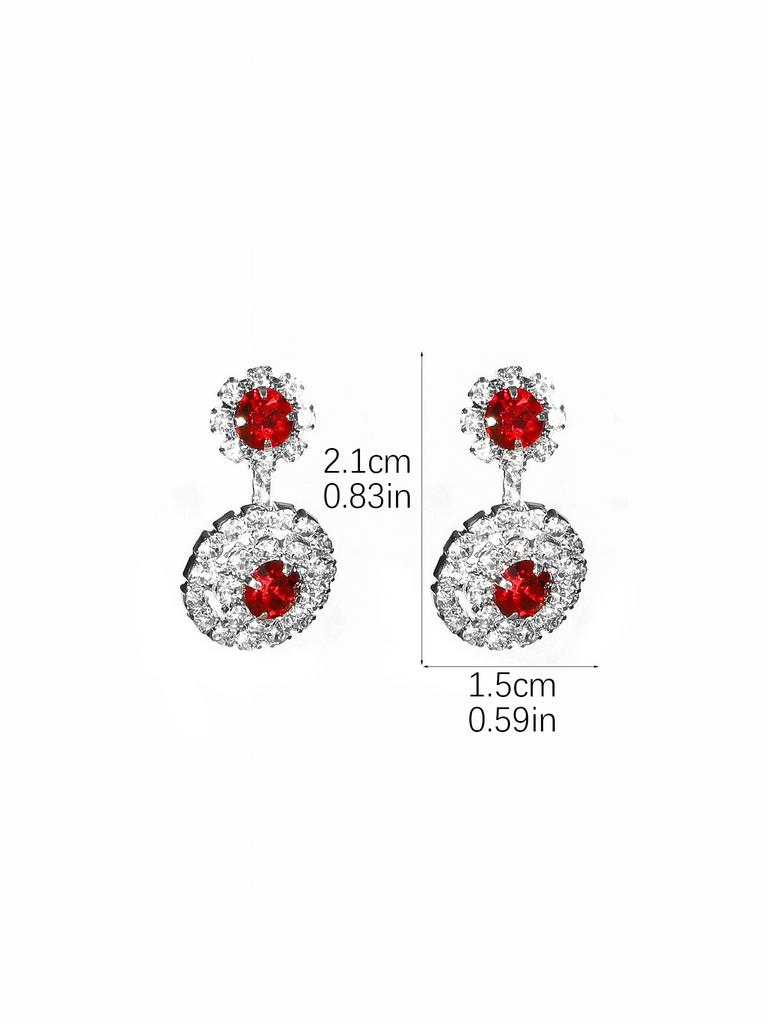 1 Pair Of Fashion Sparkling Full Diamond Snowflake-Shaped Earrings Female Light Luxury Style Fashion Earrings Simple Luxury Female Earrings