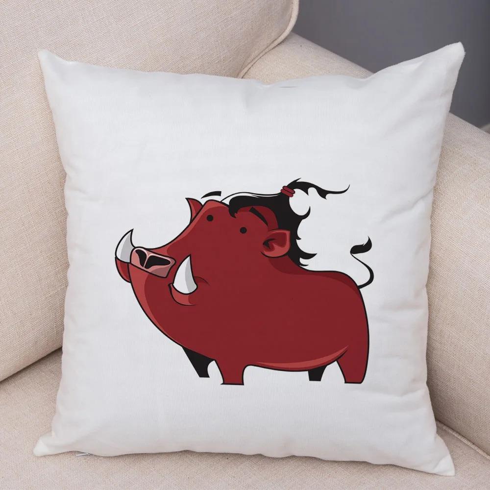 Забавные наволочки с изображением животных из мультфильмов для офиса, гостиной, дома, наволочки для автомобиля, украшения