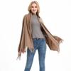 Европейский и американский стиль женский осенне-зимний теплый шарф однотонная шаль полиэстер кисточка пашмина
